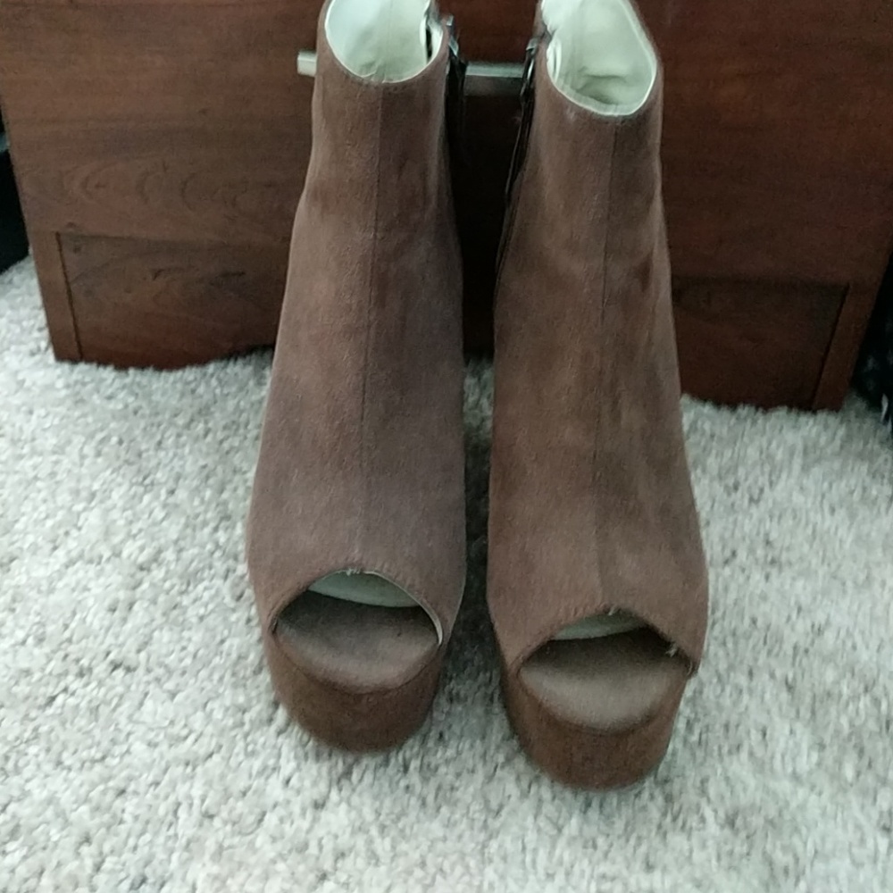 Micro Suade Peeptoe Booties